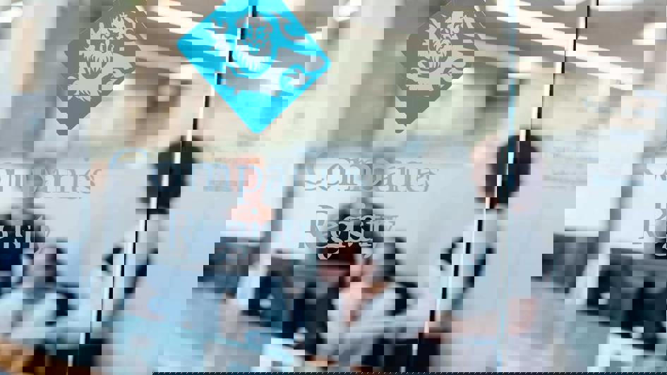 Glass doors with the text companies registry