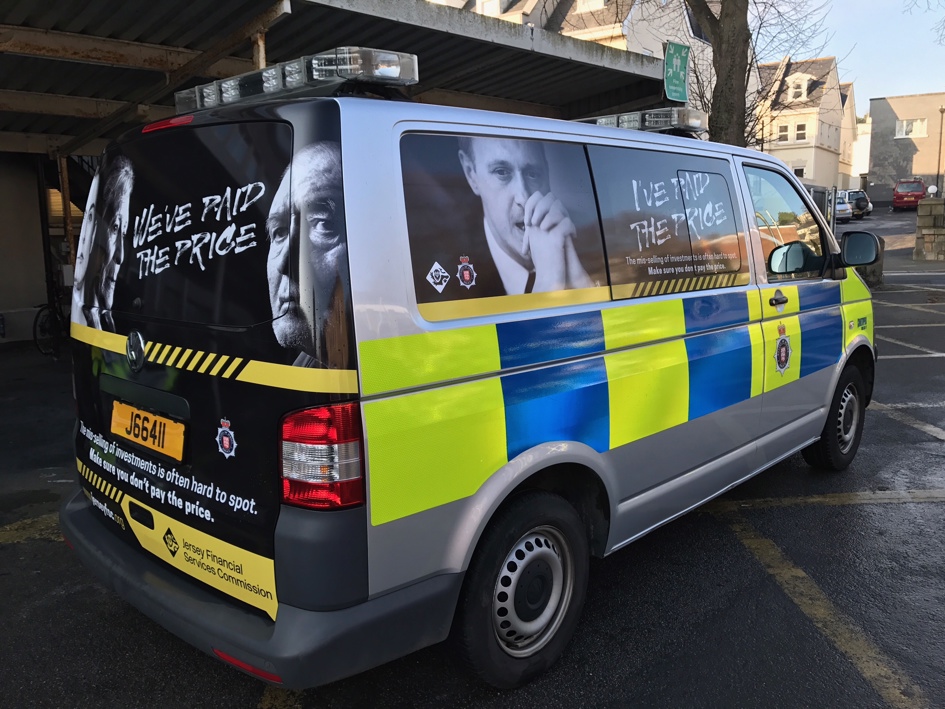 Jersey Police van helps drive home JFSC message about investment mis